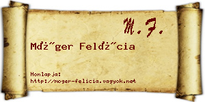 Móger Felícia névjegykártya